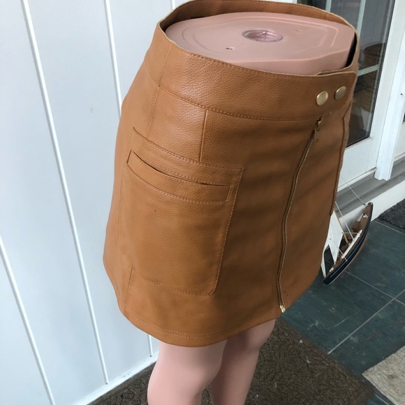 Free People Vegan leather skirt in copper - Picture 3 of 3